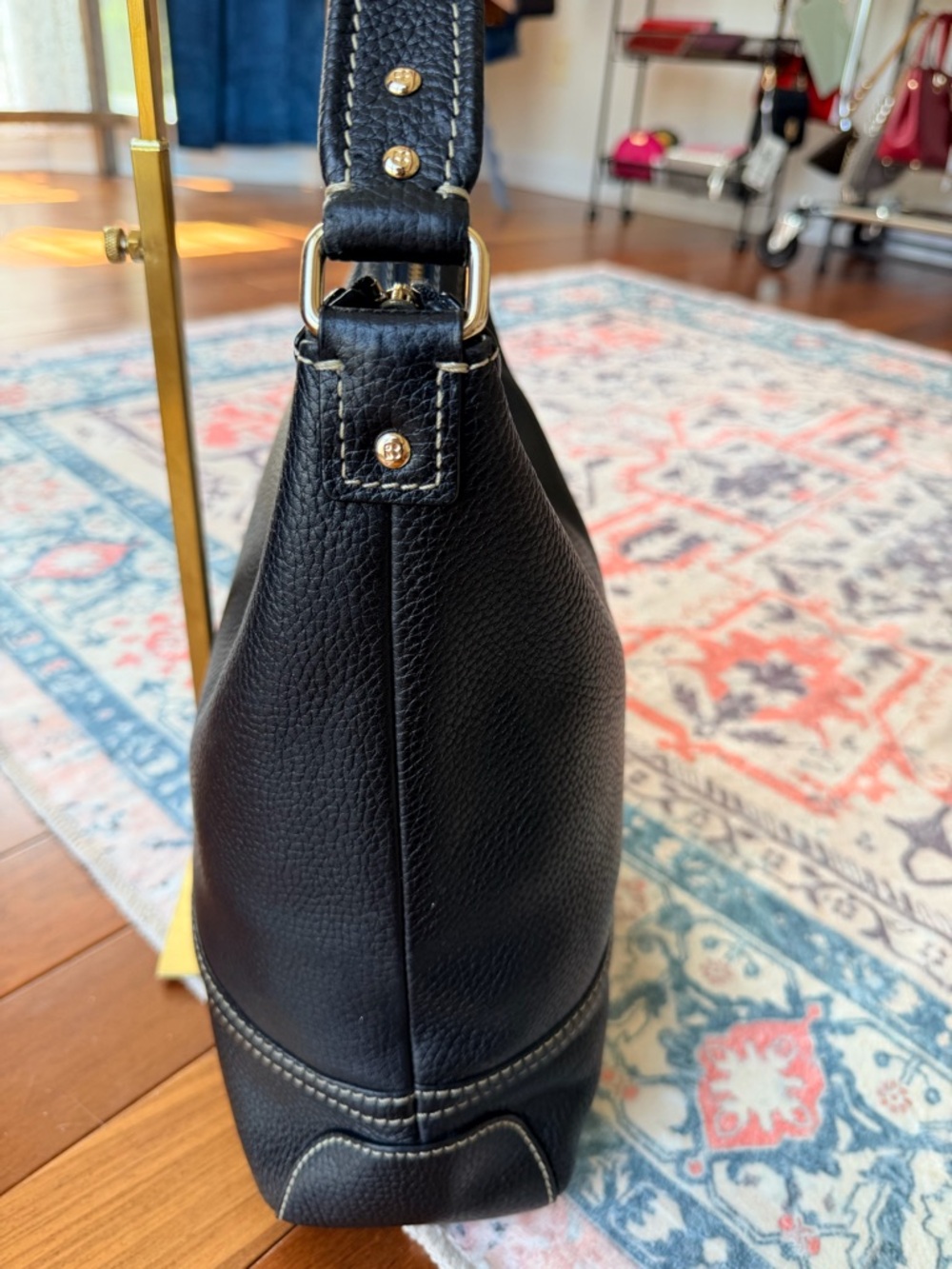 Kate Spade Pebbled Leather Hobo Bag with Dot Noel lime green interior! EUC - Picture 6 of 12